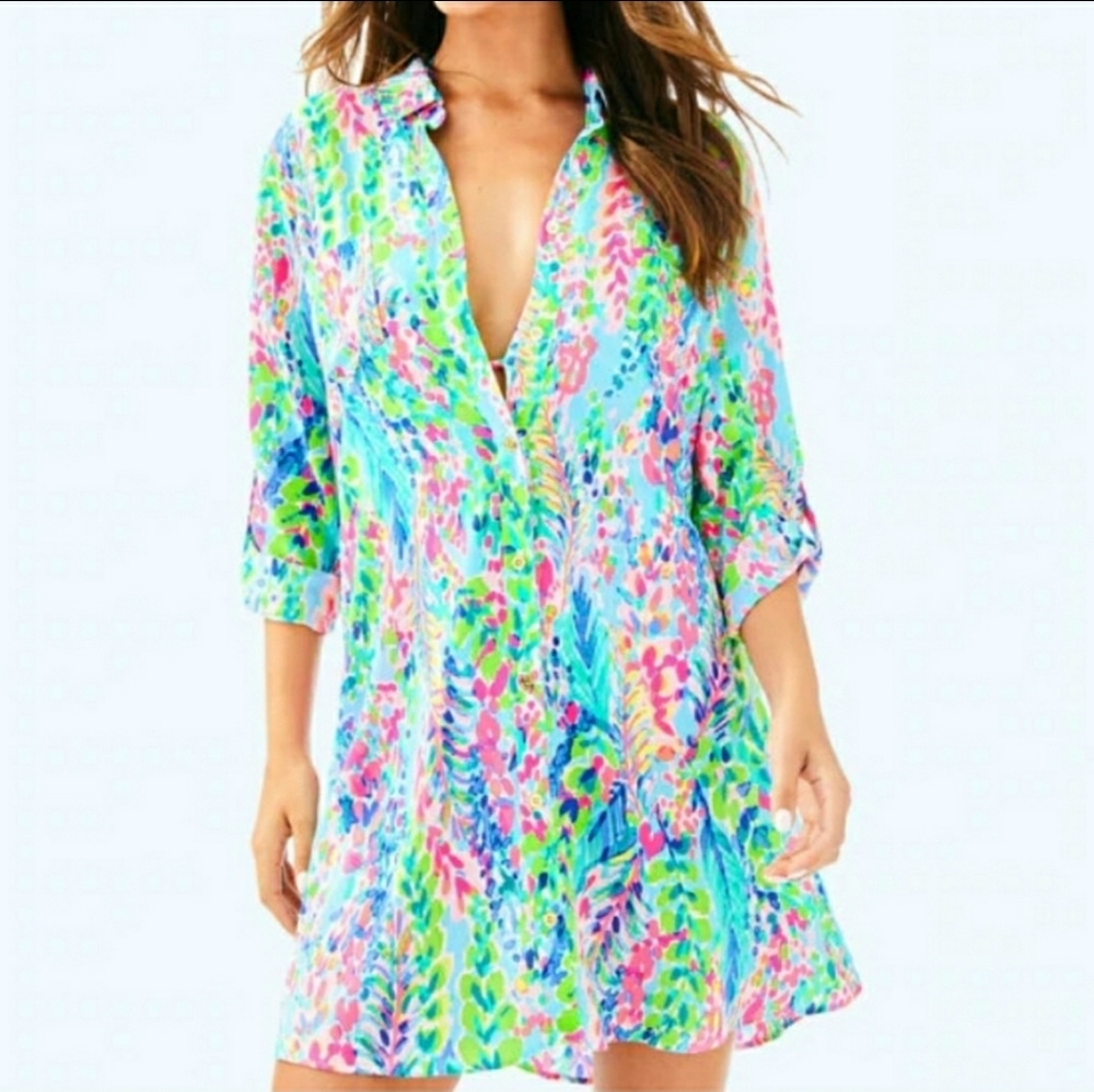 GUC HTF Lilly Pulitzer Catch the Wave Natalie cover up